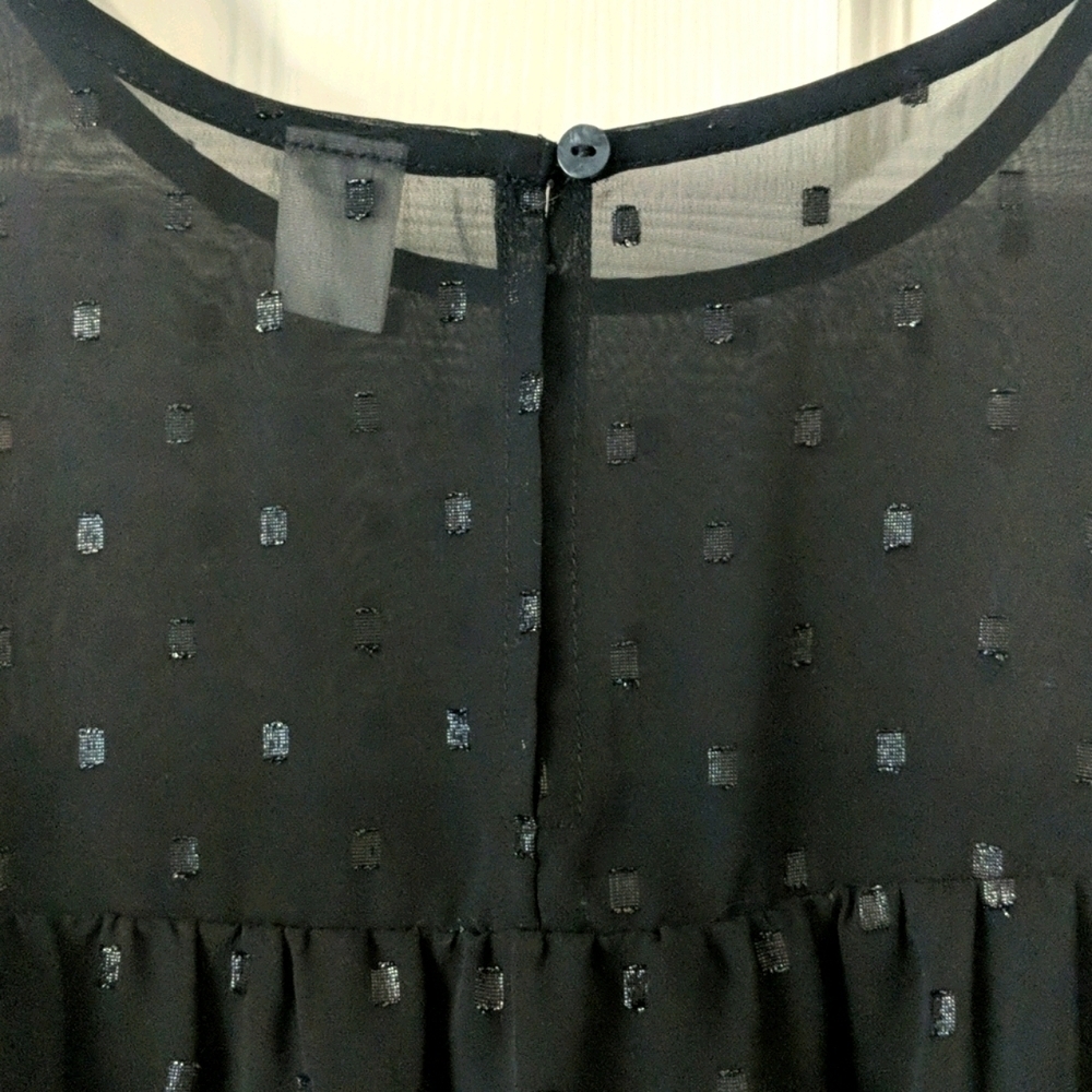 Old Navy Cold Shoulder Flowy Babydoll Top Black Small - Picture 11 of 12